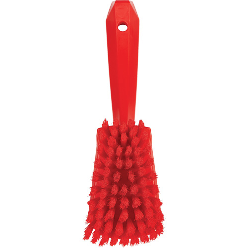 Short-Handled Washing Brush, Soft Bristles, 10-1/2" Long, Red M & M Nord Ouest Inc