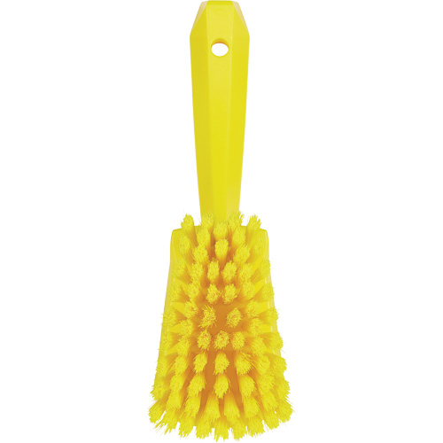 Brosse &agrave; r&eacute;curer avec manche court, Soies Doux, Longueur de 10-1/2", Jaune M & M Nord Ouest Inc