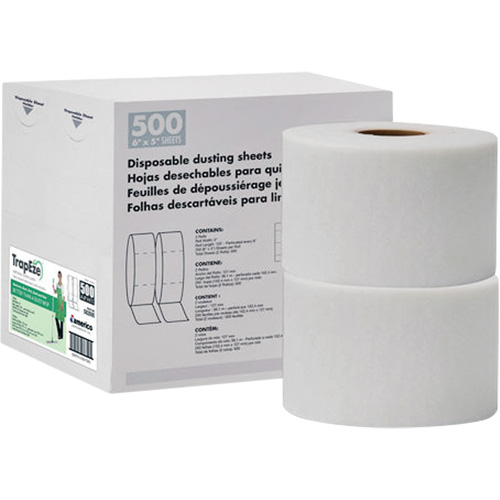 TrapEze&reg; Double Roll Disposable Dusting Sheets, Polyester, White M & M Nord Ouest Inc