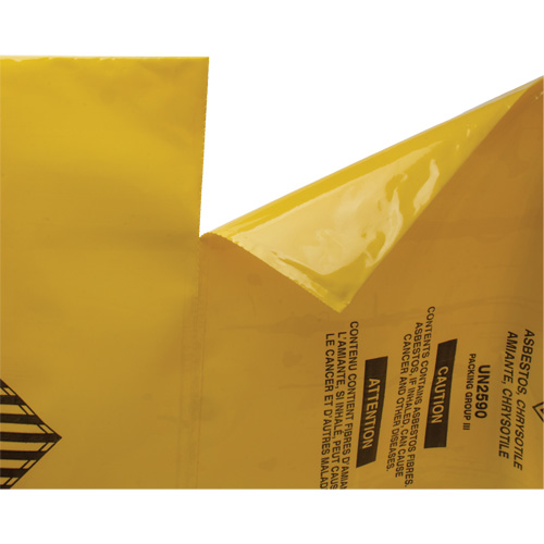Hazardous Waste Liners, Asbestos, 40" L x 35" W, 3 mils M & M Nord Ouest Inc