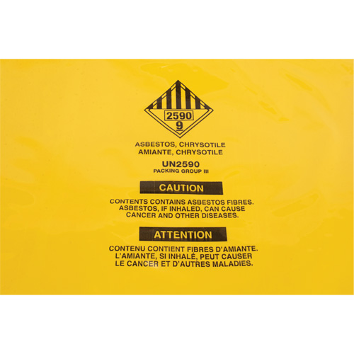 Hazardous Waste Liners, Asbestos, 40" L x 35" W, 3 mils M & M Nord Ouest Inc