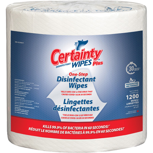 Plus Disinfectant Wipes, 8" x 6", 1200 Count M & M Nord Ouest Inc