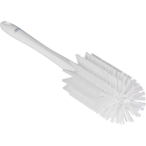 Medium Brush with Handle, Stiff Bristles, 17" Long, White M & M Nord Ouest Inc