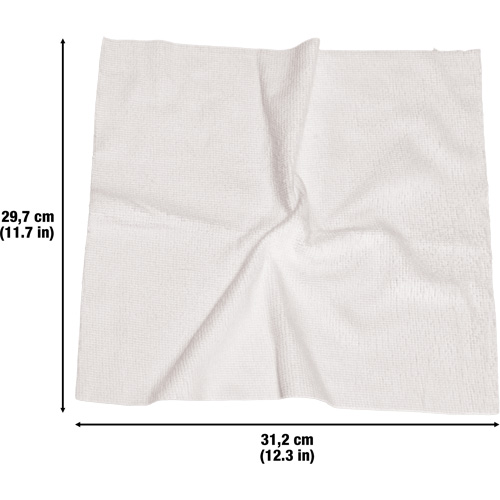 Washable Cleaning Cloths, Microfibre, White M & M Nord Ouest Inc