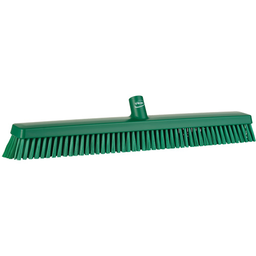 Heavy-Duty Push Broom, Fine/Stiff Bristles, 24", Green M & M Nord Ouest Inc