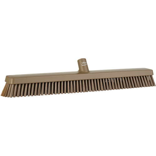 Heavy-Duty Push Broom, Fine/Stiff Bristles, 24", Brown M & M Nord Ouest Inc