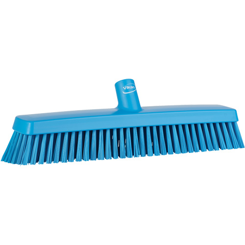 Push Broom Head, Fine/Stiff Bristles, 16-1/2", Polyester/Polypropylene, Blue M & M Nord Ouest Inc