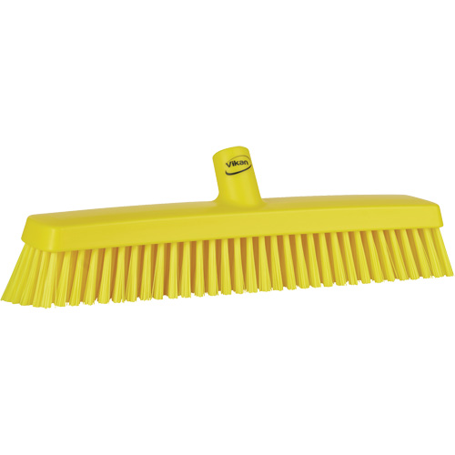 Push Broom Head, Fine/Stiff Bristles, 16-1/2", Polyester/Polypropylene, Yellow M & M Nord Ouest Inc