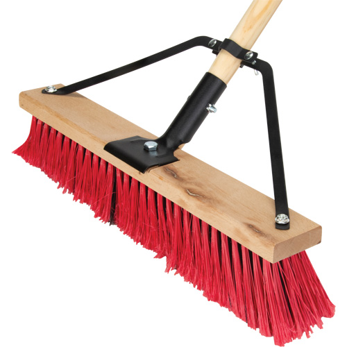 Push Broom with Braced Handle, 18", Medium, PVC Bristles M & M Nord Ouest Inc