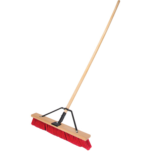 Push Broom with Braced Handle, 24", Medium, PVC Bristles M & M Nord Ouest Inc