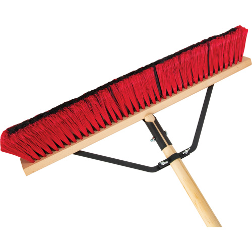 Push Broom with Braced Handle, 24", Medium, PVC Bristles M & M Nord Ouest Inc