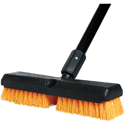 Brosse de nettoyage avec manche, 10" l, Soies Polypropyl&egrave;ne, Noir/Rouge M & M Nord Ouest Inc