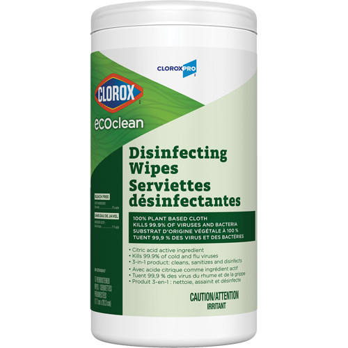 Lingettes d&eacute;sinfectantes EcoClean, 75 lingettes M & M Nord Ouest Inc