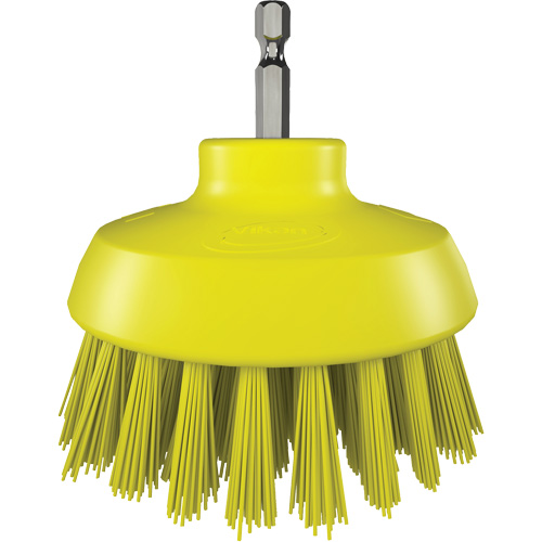 Brosse ronde HyDrive pour perceuse, Soies Tr&egrave;s ferme, Longueur de 3-1/10", Jaune M & M Nord Ouest Inc