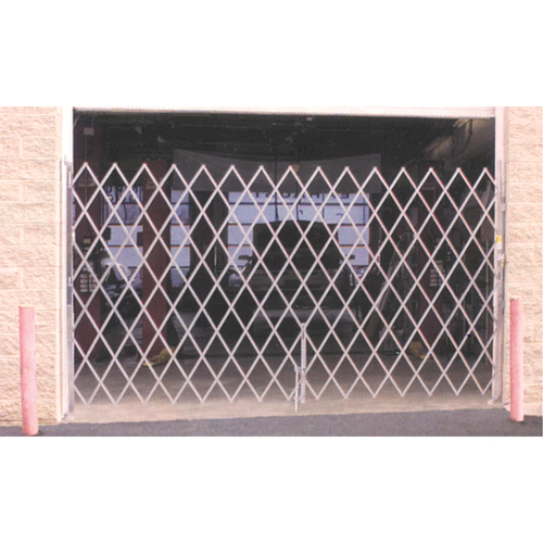 Galvanized Folding Security Gates, Fixed Single Folding, 4' L x 6' H Expanded M & M Nord Ouest Inc