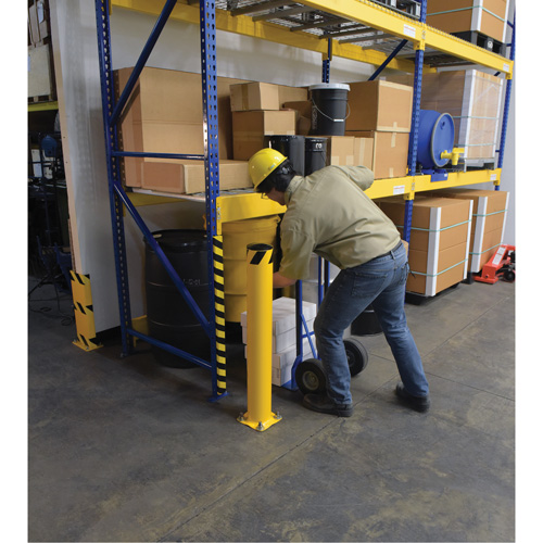 Bollard, Steel, 42" H x 5-1/2" W, Yellow M & M Nord Ouest Inc