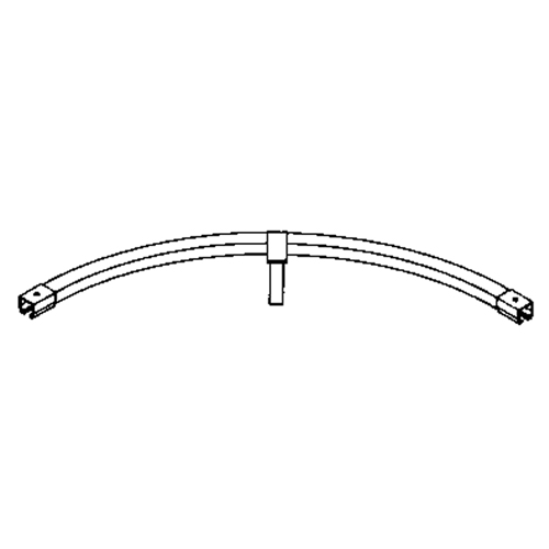 Rail de roulement courb&eacute; sur 90° &agrave; montage au sol pour murs-rideaux, 3' lo M & M Nord Ouest Inc