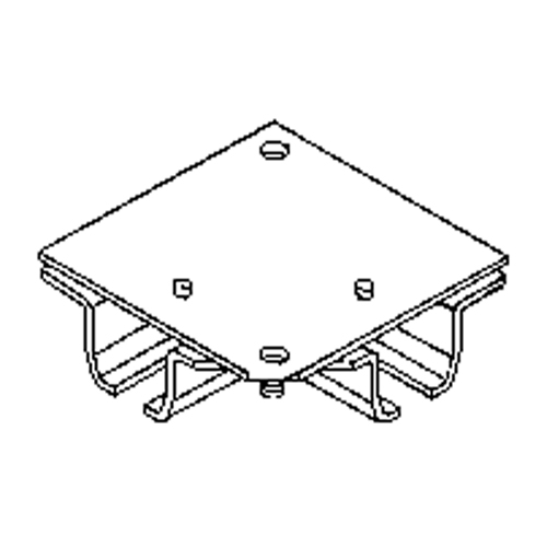 Raccord pour joint d'angle de 90° pour murs-rideaux mont&eacute;s au plafond M & M Nord Ouest Inc