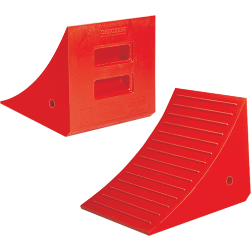 Heavy-Duty Wheel Chocks, Polyurethane, Orange, 14" W x 17" D x 14" H M & M Nord Ouest Inc