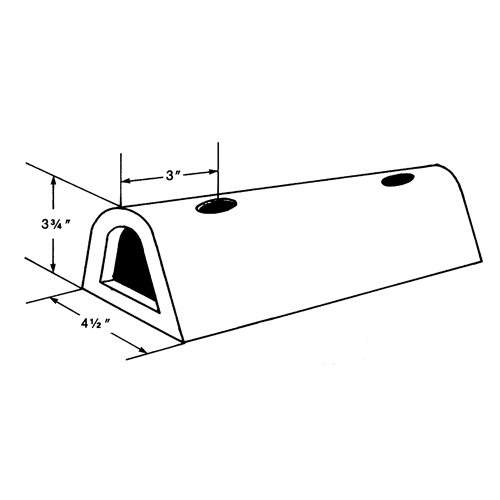 Extruded Rubber Dock Fenders, Rubber, 4-1/2" W x 12" L x 3-3/4" D M & M Nord Ouest Inc