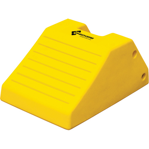 Heavy-Duty Wheel Chocks, Polyurethane, Safety Yellow, 14-9/10" W x 21-9/10" D x 10-3/5" H M & M Nord Ouest Inc