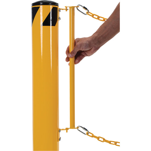 Syst&egrave;me de bornes de protection et chaînes pour quai, Acier, 42" h x 6-5/8" la, Jaune M & M Nord Ouest Inc