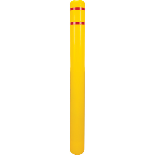 Capuchon en poly&eacute;thyl&egrave;ne pour borne de protection, 4-1/2" dia. x 52" l, Rouge/Jaune M & M Nord Ouest Inc