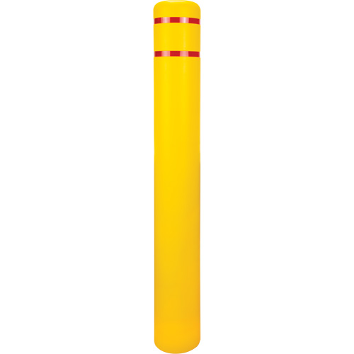 Capuchon en poly&eacute;thyl&egrave;ne pour borne de protection, 6-5/8" dia. x 52" l, Rouge/Jaune M & M Nord Ouest Inc