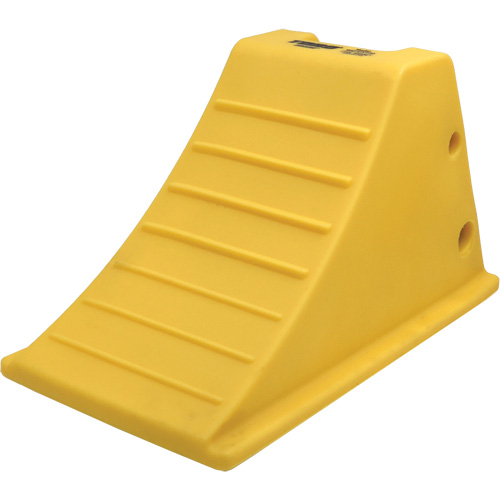 75 Ton Large Equipment Wheel Chock with Aluminum Cleats, Urethane, Yellow M & M Nord Ouest Inc