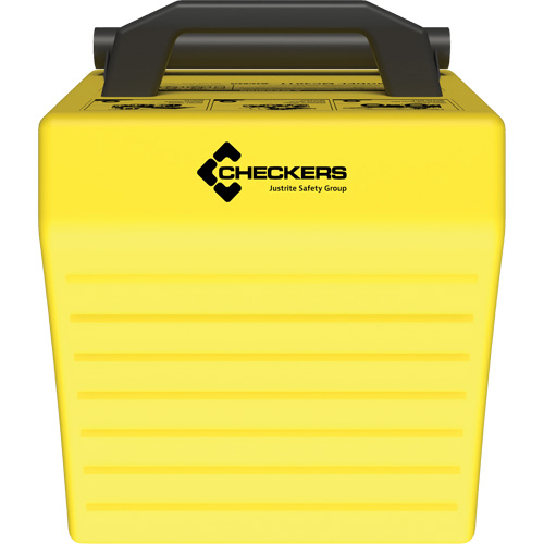 Cale de roue ultra-robuste pour l'exploitation mini&egrave;re Checkers Safety, PEHD, Jaune, 14-1/2" la x 17-1/2" p x 16" h M & M Nord Ouest Inc