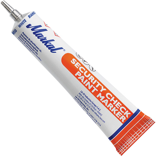 Security Check Paint Marker, 1.7 oz., Tube, White M & M Nord Ouest Inc
