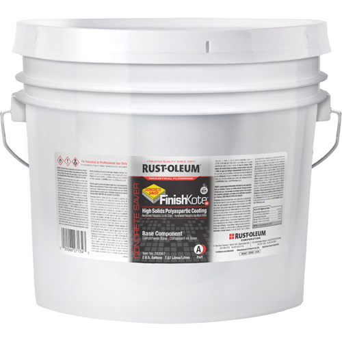Concrete Saver&reg; FinishKote 80 High Solids Polyaspartic Floor Coating Part A, Pail, Clear/Tint Base M & M Nord Ouest Inc