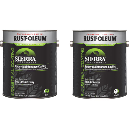 Sierra S60 Water-Based Epoxy Maintenance Coating Kit, Gallon, Grey M & M Nord Ouest Inc