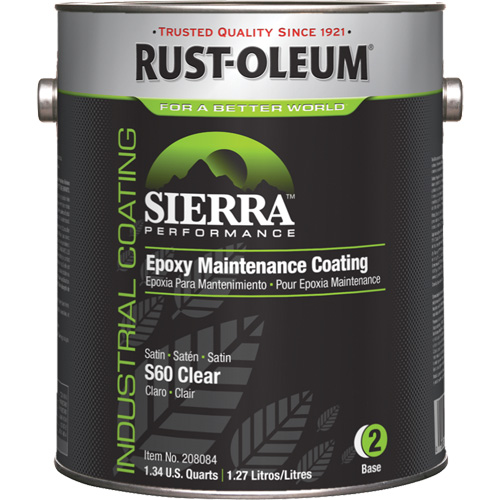 Rev&ecirc;tement dentretien &eacute;poxydique &agrave; base deau Sierra S60 Partie 2 Couche de fond, Gallon, Transparent M & M Nord Ouest Inc