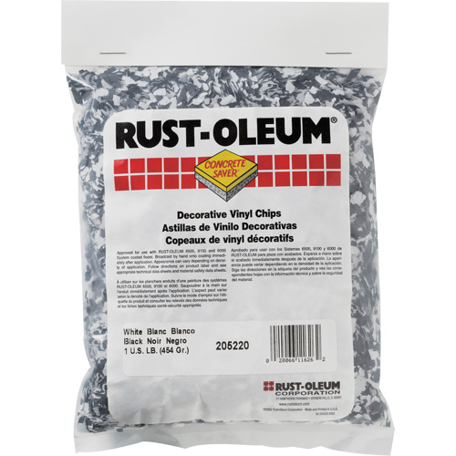 Pastilles de vinyle d&eacute;coratives Concrete Saver, 0,5 kg, Sac, M&eacute;lange noir/blanc M & M Nord Ouest Inc