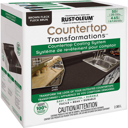 Syst&egrave;me de rev&ecirc;tement mouchet&eacute; pour comptoir Countertop Transformations, 2,37 L, Trousse, Tache brune M & M Nord Ouest Inc