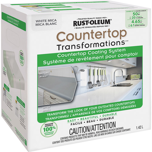 Countertop Transformations&reg; Mica Countertop Coating System, 1.42 L, Kit, White Mica M & M Nord Ouest Inc