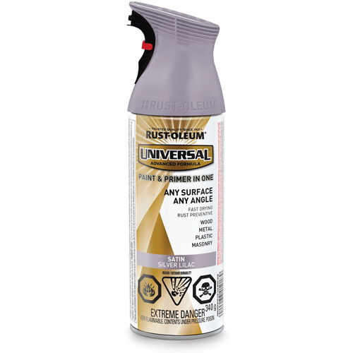 Universal&reg; Enamel Paint & Primer In One, Silver Lilac Purple, Satin, Aerosol Can M & M Nord Ouest Inc