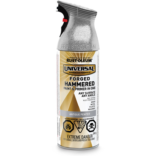 Universal&reg; Paint & Primer In One, Antique Pewter, Hammered, Aerosol Can M & M Nord Ouest Inc
