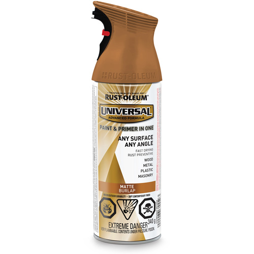 Universal&reg; Enamel Paint & Primer In One, Burlap Brown, Matte, Aerosol Can M & M Nord Ouest Inc