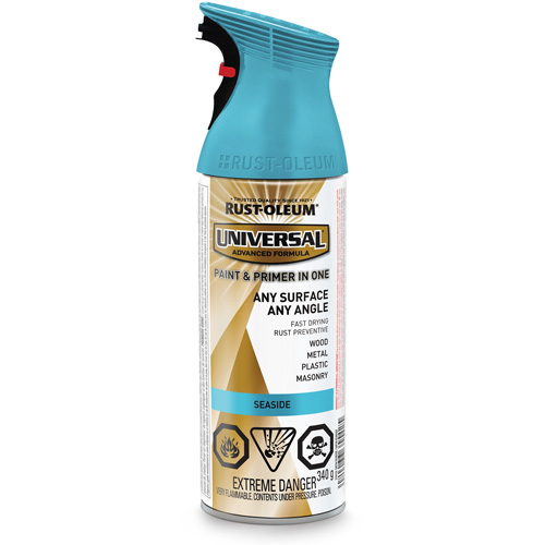 Universal&reg; Enamel Paint & Primer In One, Seaside Blue, Satin, Aerosol Can M & M Nord Ouest Inc