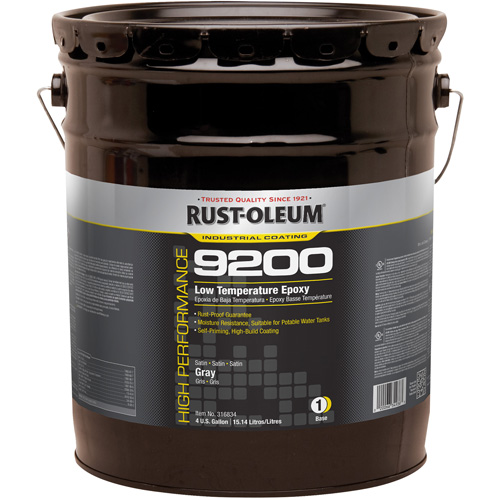 Composant de base &eacute;poxydique &agrave; basse temp&eacute;rature du syst&egrave;me 9200, Gris, 4 gal., Seau M & M Nord Ouest Inc