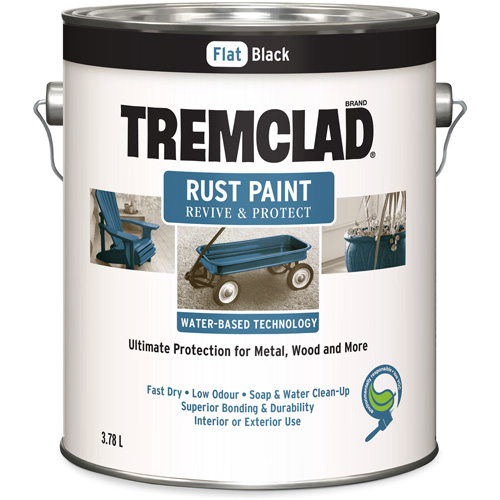 Peinture antirouille &agrave; base d'eau Tremclad, 3,78 L, Gallon, Noir M & M Nord Ouest Inc