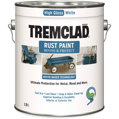 Peinture antirouille &agrave; base d'eau Tremclad, 3,78 L, Gallon, Blanc M & M Nord Ouest Inc