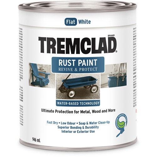 Peinture antirouille &agrave; base d'eau Tremclad, 946 ml, Canette, Blanc M & M Nord Ouest Inc
