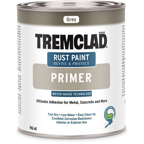Tremclad&reg; Water-Based Rust Paint Primer, 946 ml, Can, Grey M & M Nord Ouest Inc