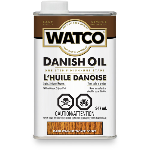 Watco&reg; Danish Oil, 947 ml, Dark Walnut, Transparent M & M Nord Ouest Inc