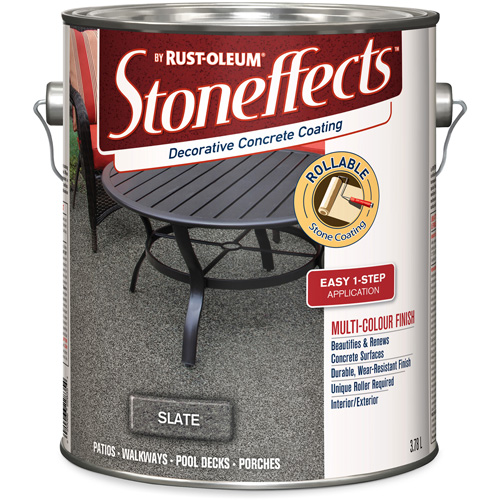 Stoneffects Decorative Concrete Coating, 3.4 L, Solvent-Based, Textured, Grey M & M Nord Ouest Inc