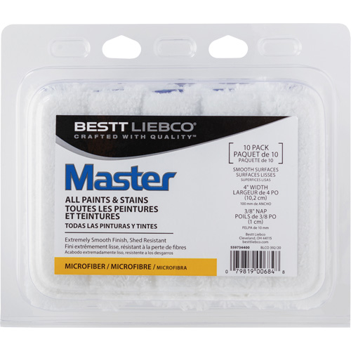Couvre-rouleau en microfibre Master, Nap 10 mm (3/8"), 101,6 mm (4") l M & M Nord Ouest Inc