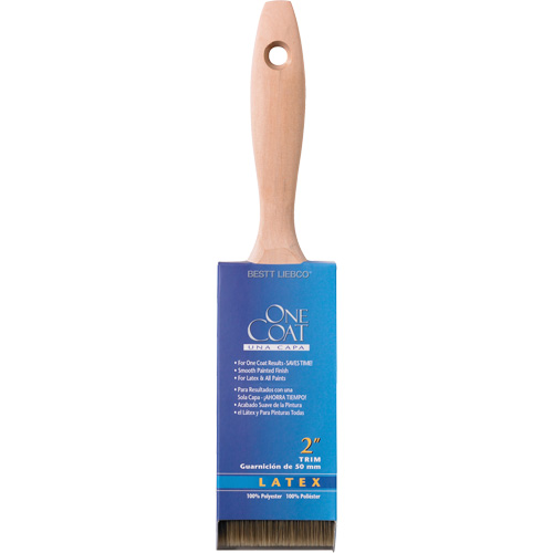 Pinceau pour murs et garnitures 100% One Coat, Polyester, Manche Bois, Largeur de 2" M & M Nord Ouest Inc